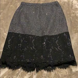 J. Crew Dark gray/ silver wool pencil skirt